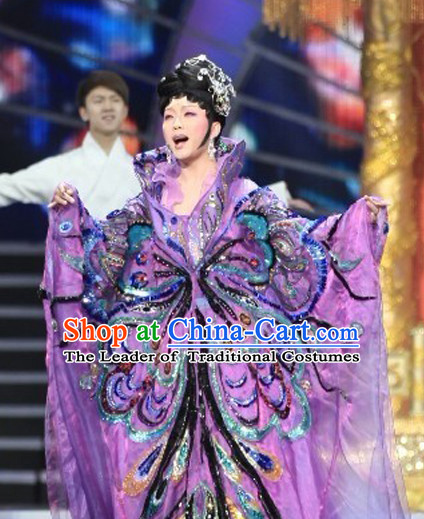 Chinese Ancient Imperial Opera Butterfly Empress Stage Costumes Complete Set