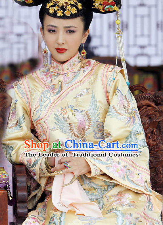 Qing Dynasty Chinese Empress Royal Dresses Imperial Robe Clothes