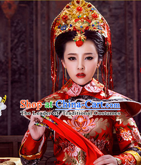 Ancient Chinese Royal Empress Crown Head Pieces Hat