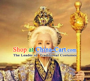 Ancient Chinese Tang Dynasty Wu Zetian Emperor Royal Crown Head Pieces Hat