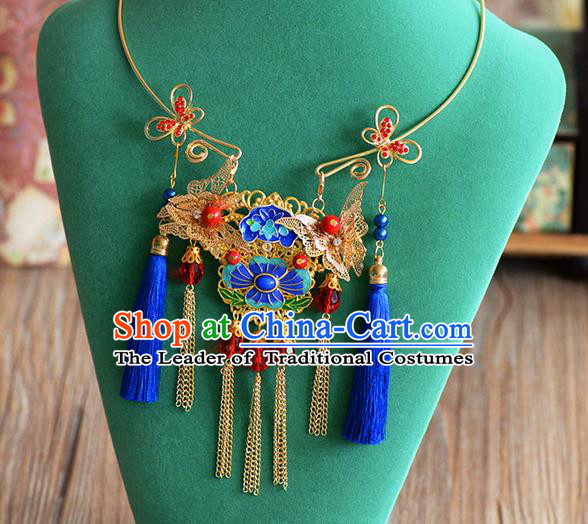 Chinese Imperial Quene Necklace, Empress Necklaces, Xiuhe Suit Necklaces, Wedding Accessories For Women