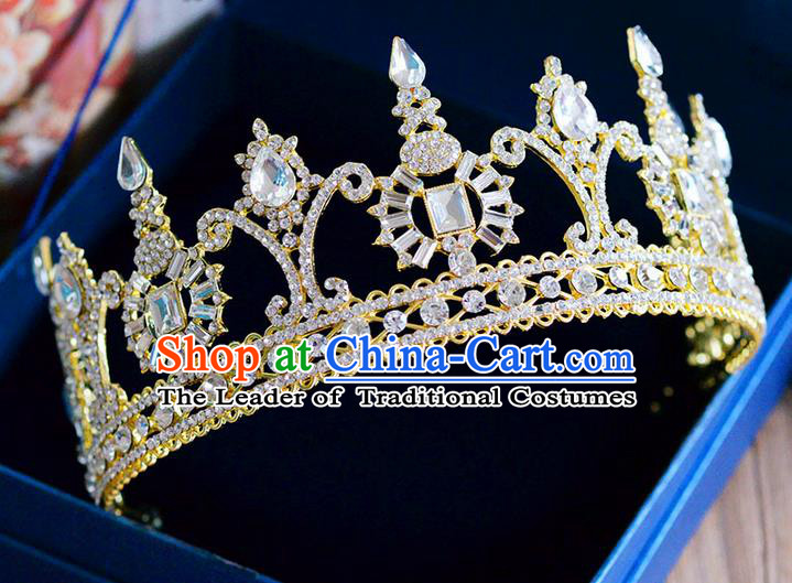 Traditional Jewelry Accessories, Princess, Bride Royal Crown, Wedding Hair Accessories, Baroco Style Crystal Headwear for Women