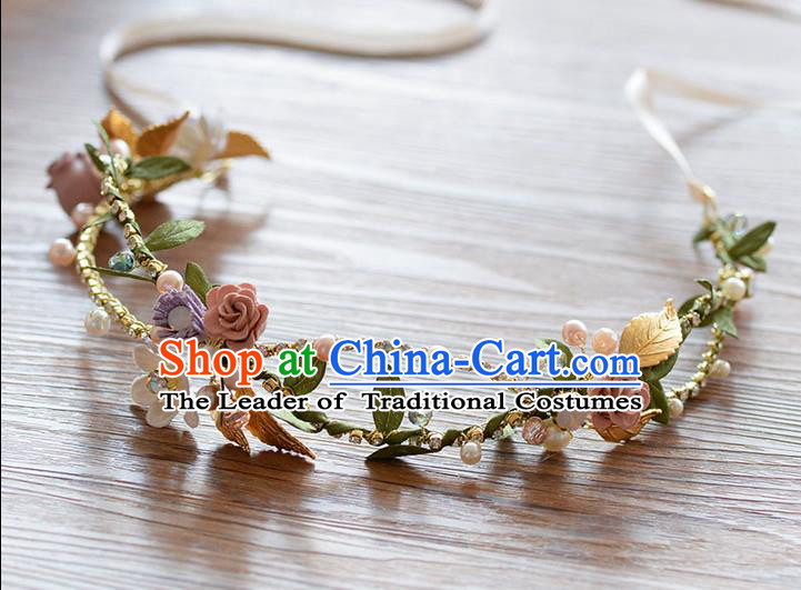 Traditional Jewelry Accessories, Princess Bride Wedding Hair Accessories, Baroco Style Flowers Headwear for Women