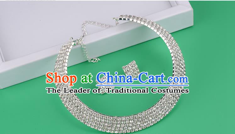 Traditional Jewelry Accessories, Palace Princess Necklace, Wedding Accessories, Baroco Style Crystal Earrings for Women