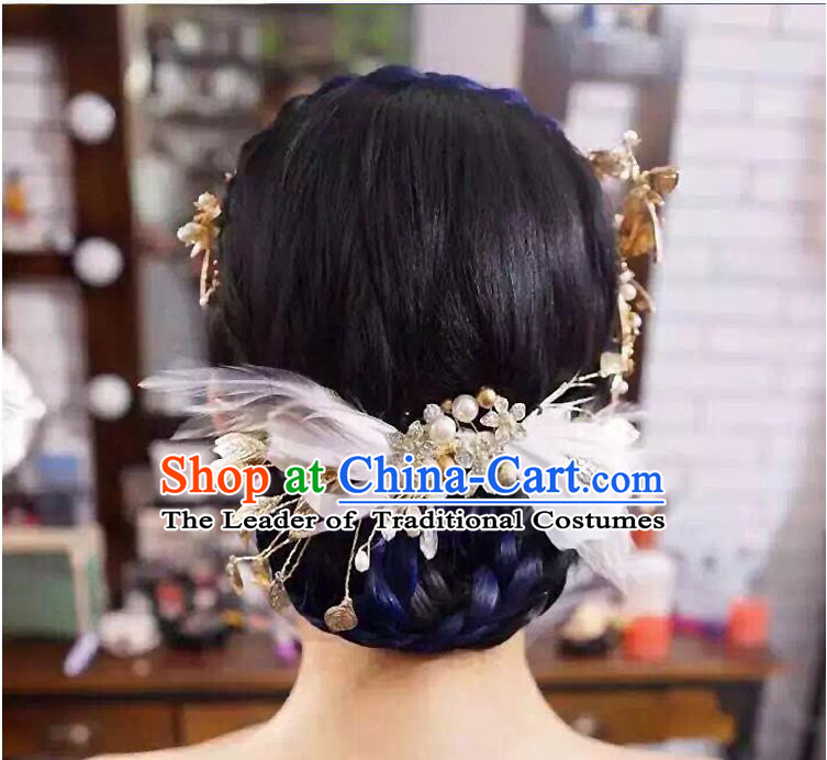 Traditional Jewelry Accessories, Princess Wedding Hair Accessories, Bride Wedding Hair Accessories, Baroco Style Feather Headwear for Women