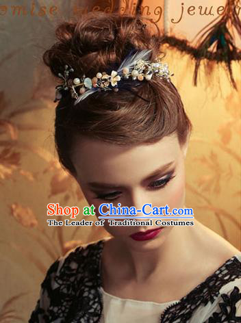 Traditional Jewelry Accessories, Princess Wedding Hair Accessories, Bride Wedding Hair Accessories, Baroco Style Feather Headwear for Women