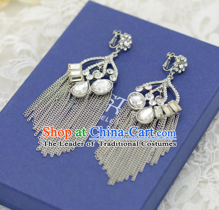 Traditional Wedding Jewelry Accessories, Palace Princess Bride Accessories, Wedding Earring, Baroco Style Long Earrings for Women