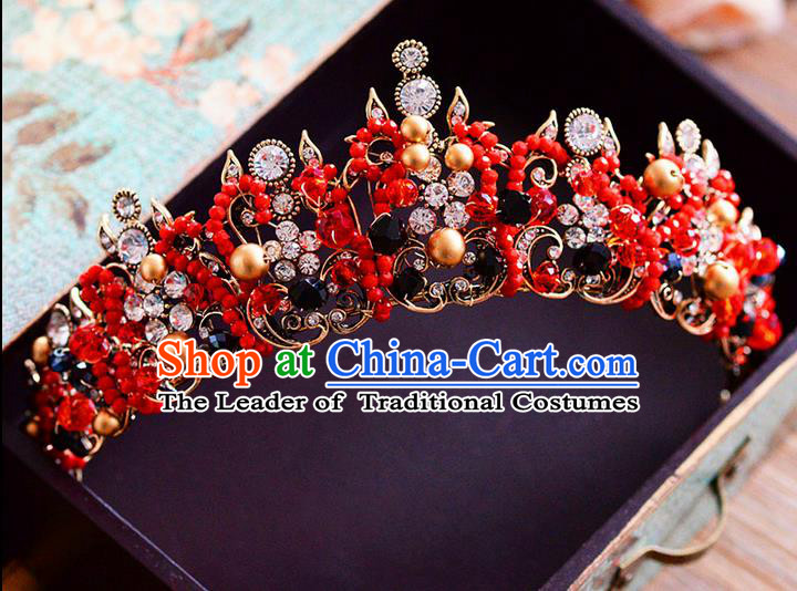 Traditional Jewelry Accessories, Palace Princess Bride Royal Crown, Queen Engagement Royal Crown, Wedding Hair Accessories, Baroco Style Crystal Headwear for Women