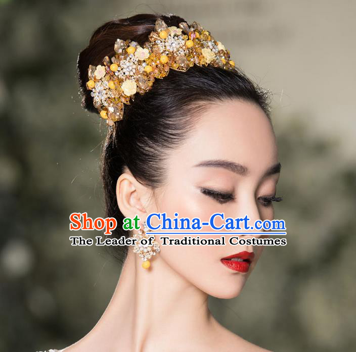 Traditional Jewelry Accessories, Palace Princess Bride Royal Crown, Queen Engagement Royal Crown, Wedding Hair Accessories, Baroco Style Crystal Headwear for Women