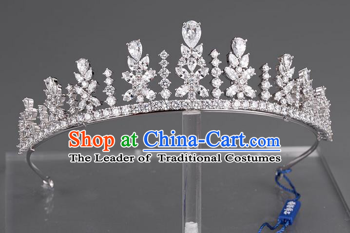 Traditional Jewelry Accessories, Palace Princess Bride Royal Crown, Engagement Royal Crown, Wedding Hair Accessories, Baroco Style Crystal Zircon Headwear for Women