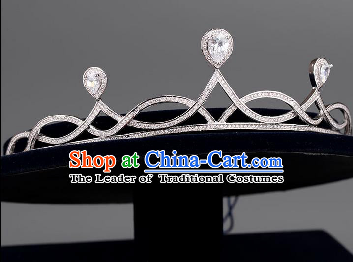 Traditional Jewelry Accessories, Palace Princess Bride Royal Crown, Engagement Royal Crown, Wedding Hair Accessories, Baroco Style Crystal Zircon Headwear for Women