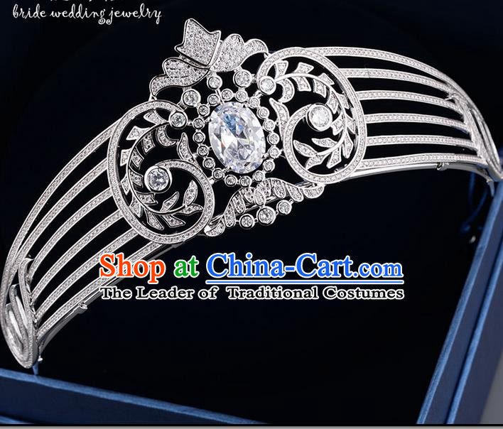 Traditional Jewelry Accessories, Palace Princess Bride Royal Crown, Engagement Royal Crown, Wedding Hair Accessories, Baroco Style Crystal Zircon Headwear for Women