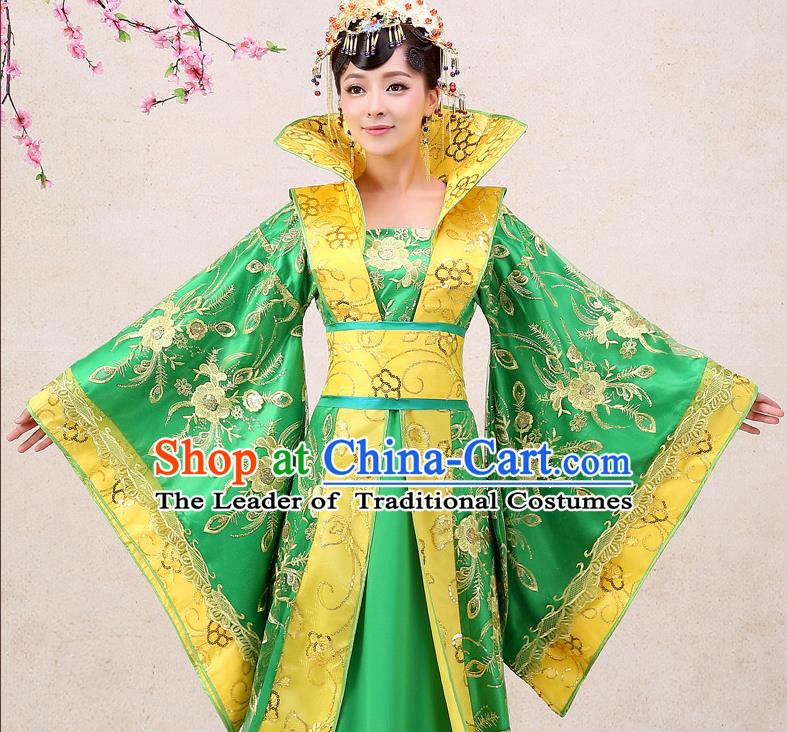 Ancient Chinese Palace Empress Costumes Complete Set, Tang Dynasty, Hanfu, Ancient Palace Queen Dress Suits For Women