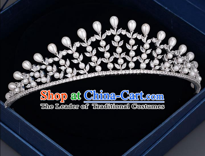 Traditional Jewelry Accessories, Palace Princess Bride Royal Crown, Imperial Royal Crown, Wedding Hair Accessories, Baroco Style Crystal Zircon Headwear for Women