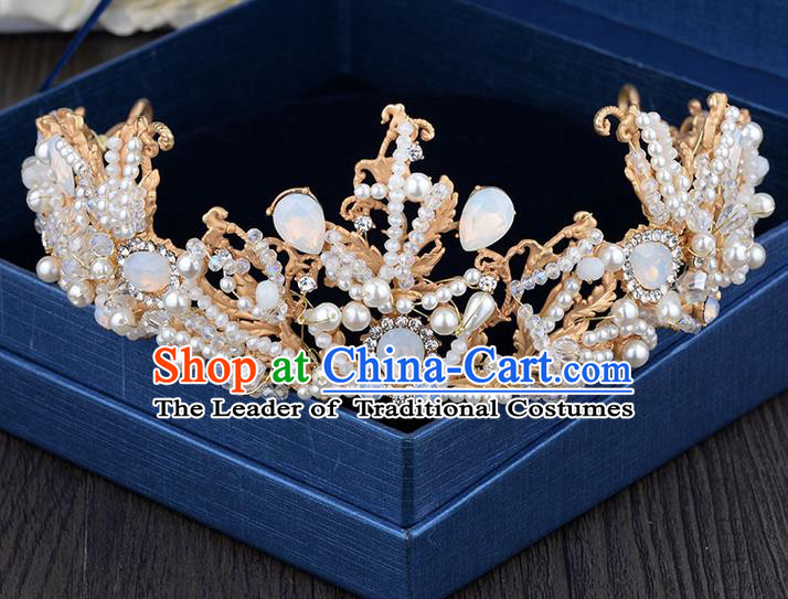 Traditional Jewelry Accessories, Palace Princess Bride Royal Crown, Imperial Royal Crown, Wedding Hair Accessories, Baroco Style Crystal for Headwear Women