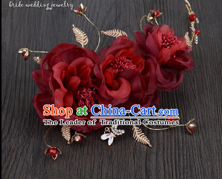 Traditional Jewelry Accessories, Princess Hair Accessories, Bride Wedding Hair Accessories, Headwear, Baroco Style Flowers Hair Claw for Women