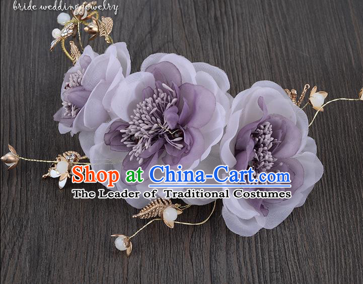 Traditional Jewelry Accessories, Princess Hair Accessories, Bride Wedding Hair Accessories, Headwear, Baroco Style Flowers Hair Claw for Women