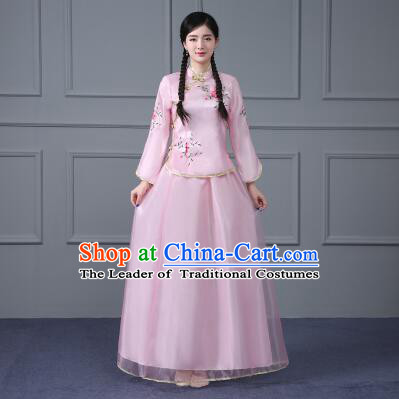 Chinese Traditional Girl Dress Min Guo Time Female Women Clothing Nobel Lady Pink