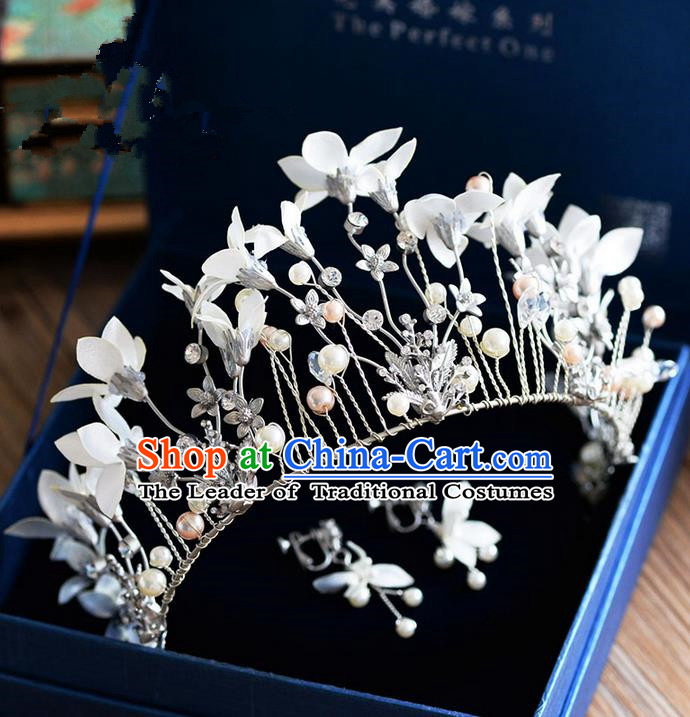 Traditional Jewelry Accessories, Palace Princess Bride Royal Crown, Engagement Royal Crown, Wedding Hair Accessories, Baroco Style Flowers Headwear for Women