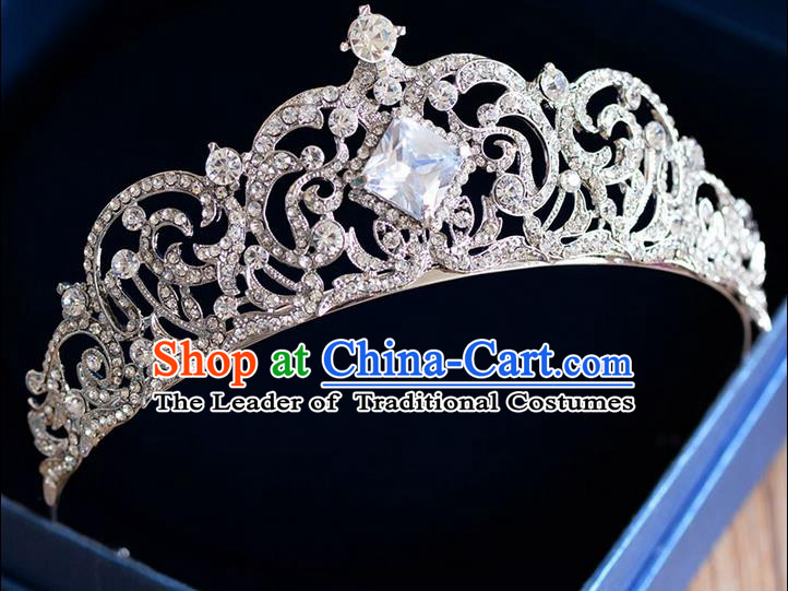 Traditional Jewelry Accessories, Palace Princess Bride Royal Crown, Engagement Royal Crown, Wedding Hair Accessories, Baroco Style Crystal Zircon Headwear for Women