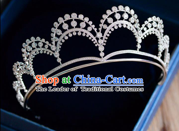 Traditional Jewelry Accessories, Palace Princess Bride Royal Crown, Engagement Royal Crown, Wedding Hair Accessories, Baroco Style Crystal Zircon Headwear for Women