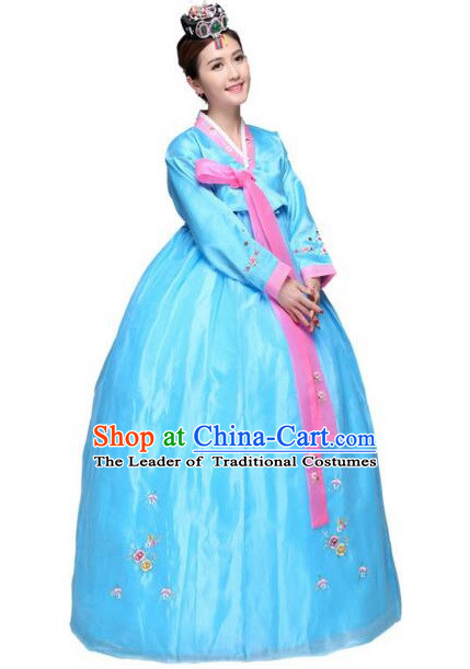 Korean Traditional Costumes Bride Dress Wedding Clothes Korean Full Dress Formal Attire Ceremonial Dress Court Stage Dancing