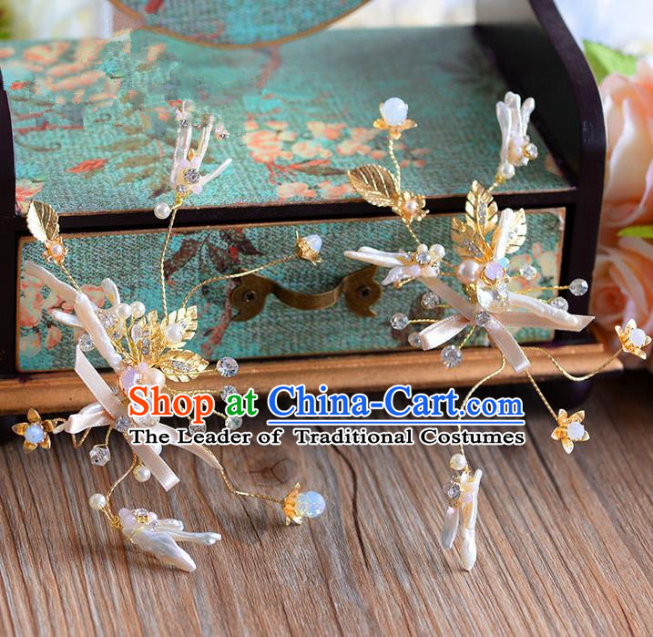 Traditional Jewelry Accessories, Princess Wedding Hair Accessories, Bride Wedding Hair Accessories, Headband, Baroco Style Handmade Crystal Pearl Hair Claw for Women