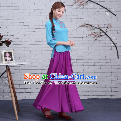 Chinese Min Guo Time Dress Girl Traditional Clothes Female Women Clothing Stage Costumes Show