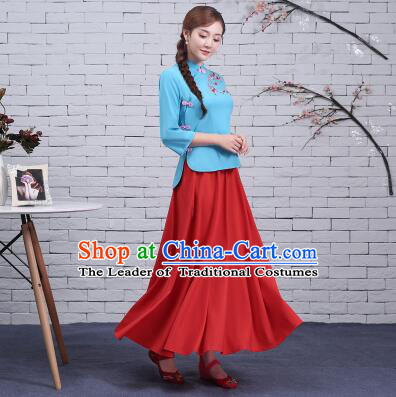 Chinese Traditional Dress Min Guo Time Female  Clothes Women Clothing Stage Costumes Show