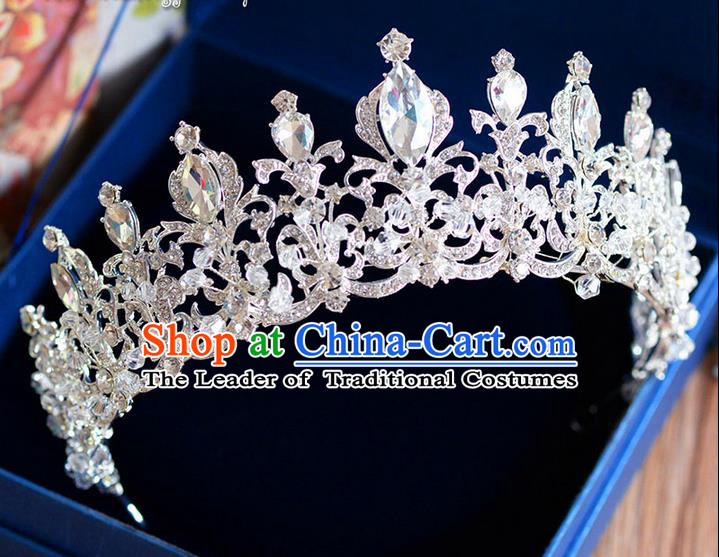 Traditional Jewelry Accessories, Palace Princess Bride Royal Crown, Engagement Royal Crown, Wedding Hair Accessories, Baroco Style Crystal Headwear for Women