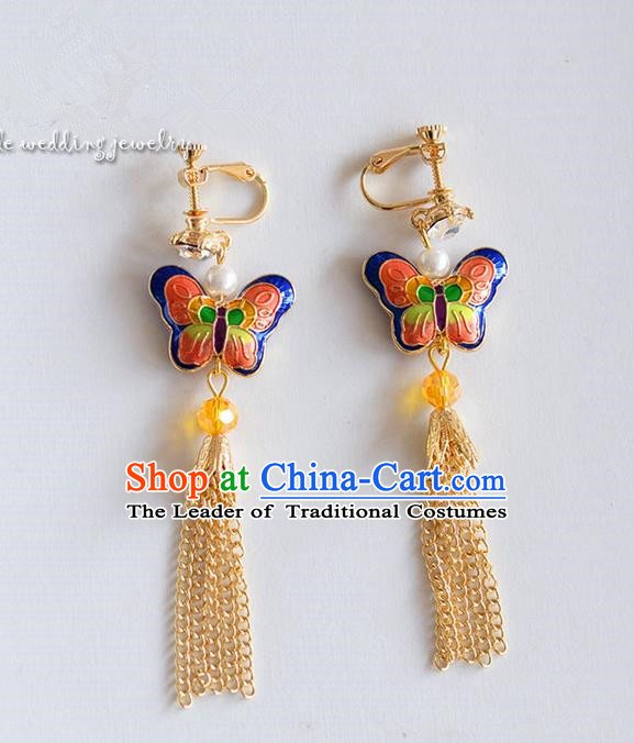 Chinese Ancient Style Jewelry Accessories, Earring, Hanfu Xiuhe Suits Wedding Bride Earrings for Women