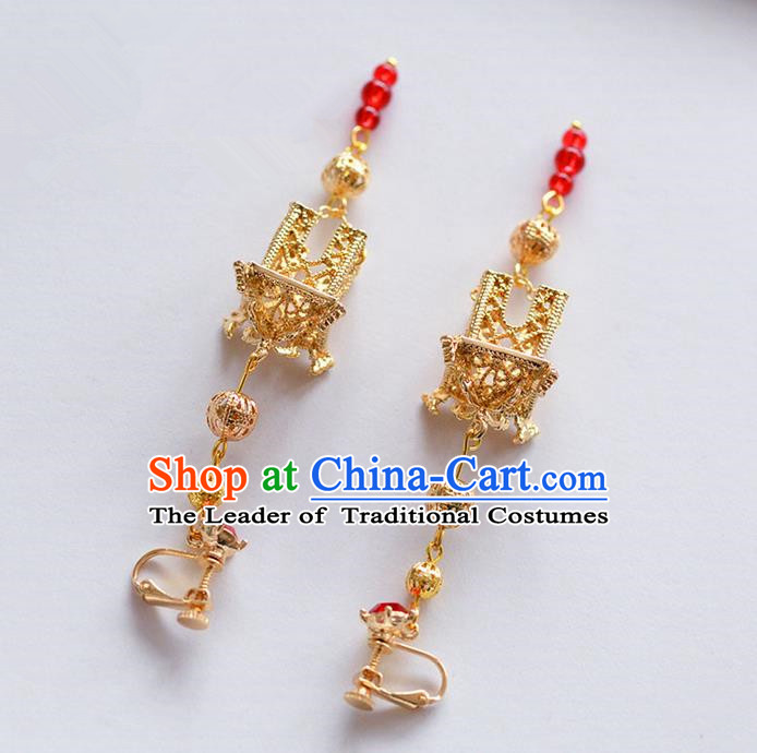 Chinese Ancient Style Hair Jewelry Accessories, Earring, Hanfu Xiuhe Suits Wedding Bride Earrings for Women