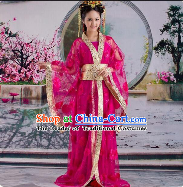 Tang Suit Princess Chinese Traditional Costumes Classic Fairy Stage Show Clothes Ros Red