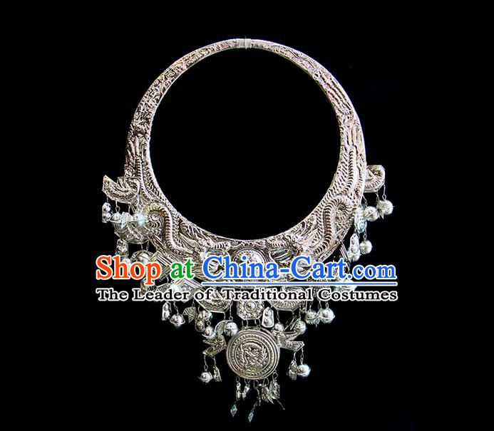 Traditional Chinese Miao Ethnic Minority Necklace Miao Ethnic Jewelry Accessories Complete Set