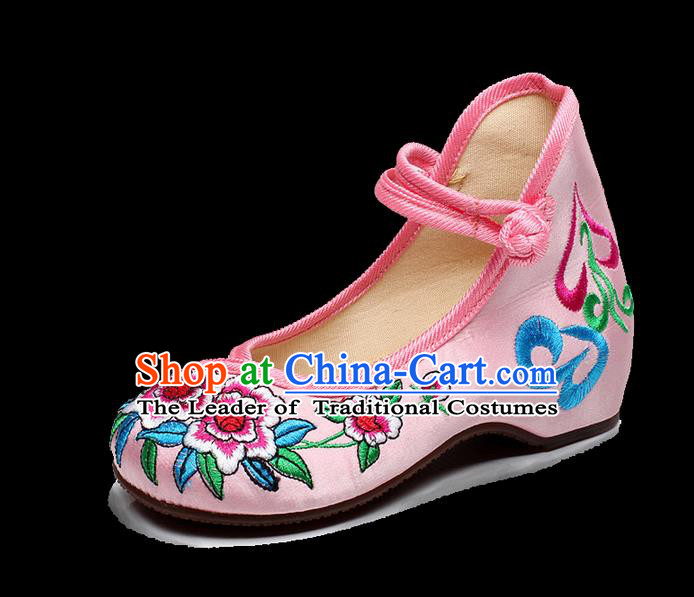 Traditional Chinese Folk Dance Shoes, Children Embroidered Shoes, Chinese Embroidery Fabric Shoes for Kids