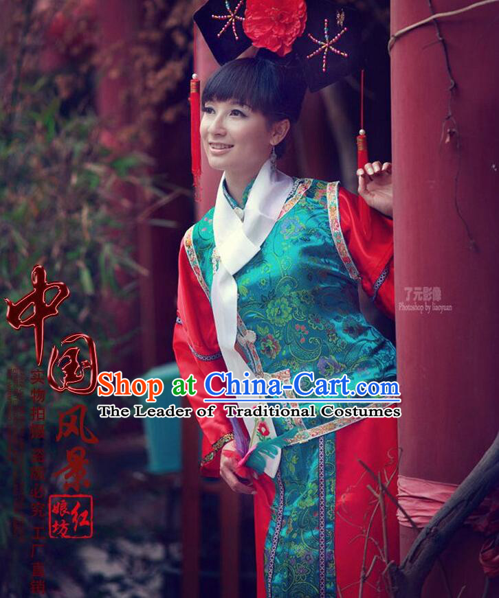 Chinese Traditional Clothes Min Guo Time Female Clothing Nobel Lady Stage costumes Girls