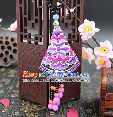 Traditional Chinese Miao Nationality Necklace, Hmong Folk Wedding Embroidery Sweater Chain, Chinese Minority Nationality Jewelry Accessories for Women