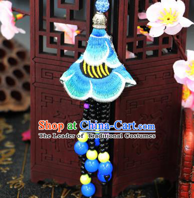 Traditional Chinese Miao Nationality Necklace, Hmong Folk Wedding Embroidery Sweater Chain, Chinese Minority Nationality Jewelry Accessories for Women