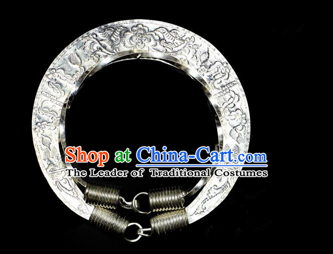Traditional Chinese Miao Nationality Necklace, Hmong Folk Wedding Collar, Chinese Minority Nationality Jewelry Accessories for Women