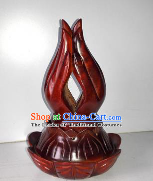 Traditional Asian Thai Furnishing Articles Thai Handmade Handicrafts Accumulate Wood Carving Censer