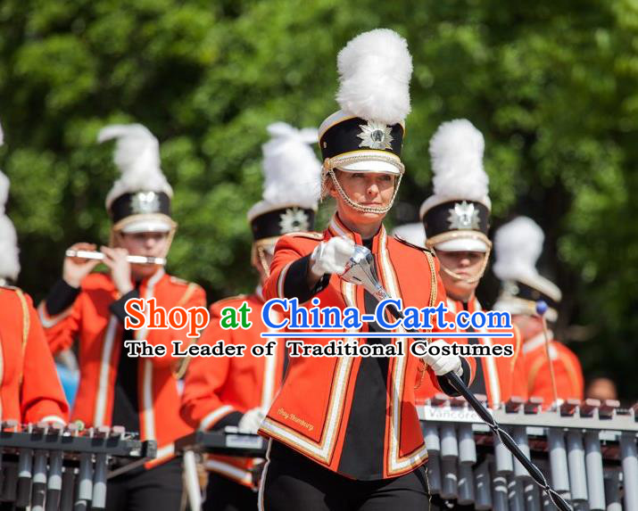 Traditional Modern Military Costume, Women Opening Ceremony Costume, Modern Drum Team Clothing for Women
