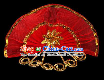 Traditional Chinese Yangge Fan Dancing Headwear, Folk Dance Yangko Hair Accessories For Women