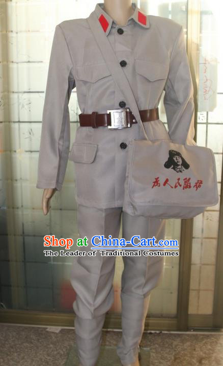 Traditional Chinese Eighth Route Army Costume, Chinese New Fourth Armmy Chorus Performance Costume for Women