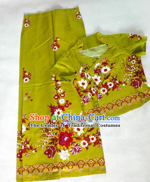 Traditional Asian Thai Costume Complete Set, Thai Top Grade Silk Fabrics Suit for Women