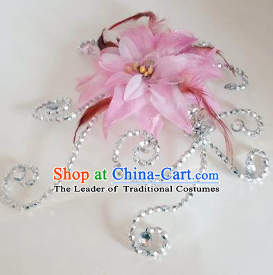 Traditional Chinese Yangge Hair Accessories, Fan Dancing Headwear, Folk Dance Yangko Peacock Dance Headdress, Stage Accessories