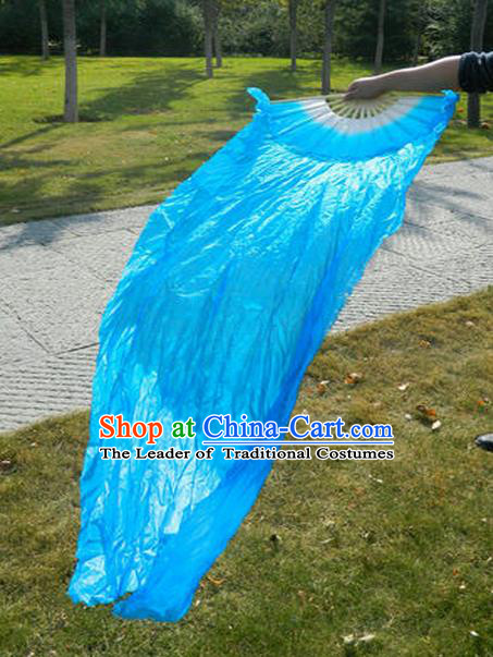 1.5 Meters Pure Silk Long Color Change Chinese Dance Folk Dance Hand Fans Yangge Dance Hand Fan Oriental Fan