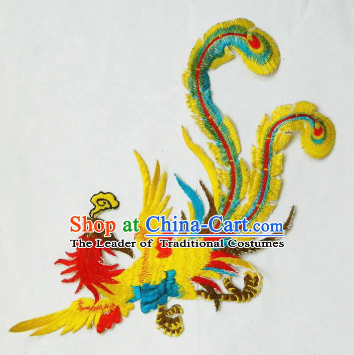 Traditional Chinese Handmade Folk Dance Clothing Ingredients Patch Diy Cloth Accessories Stage Props Umbrellas Yangge Dance Embroidery Phoenix Patch