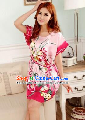 Night Gown Women Sexy Skirt Ancient China Style Chinese Traditional Chinese Night Suit Nighty Bedgown Orchid