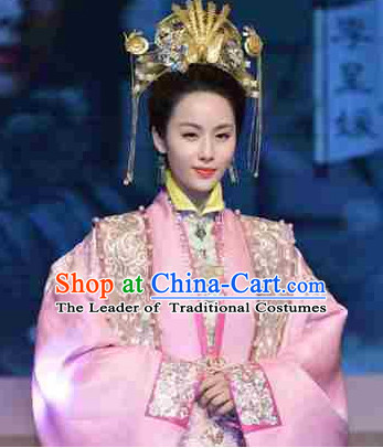 Chinese Ancient Film Ming Dynasty Costumes Princess Clothes and Coronet Complete Set for Women