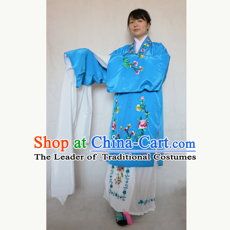 Ancient Peking Opera Costume Drama Female Yueju Opera Drama Miss Dance Costumes Huadan Long Sleeve Costumes and Skirt for Women